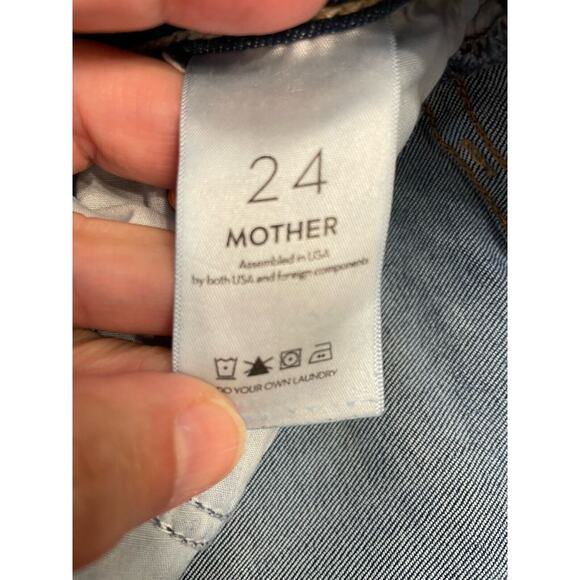 MOTHER Jeans Womens Size 24 The Mid Rise Rider Ankle Right On Denim Button Zip - Picture 7 of 10
